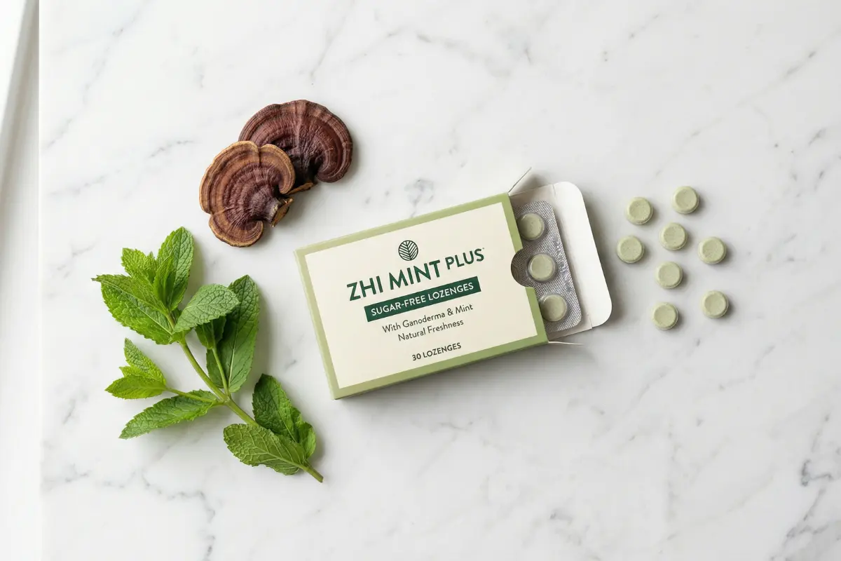 Pastilles Zhi Mint Plus au Ganoderma et menthe